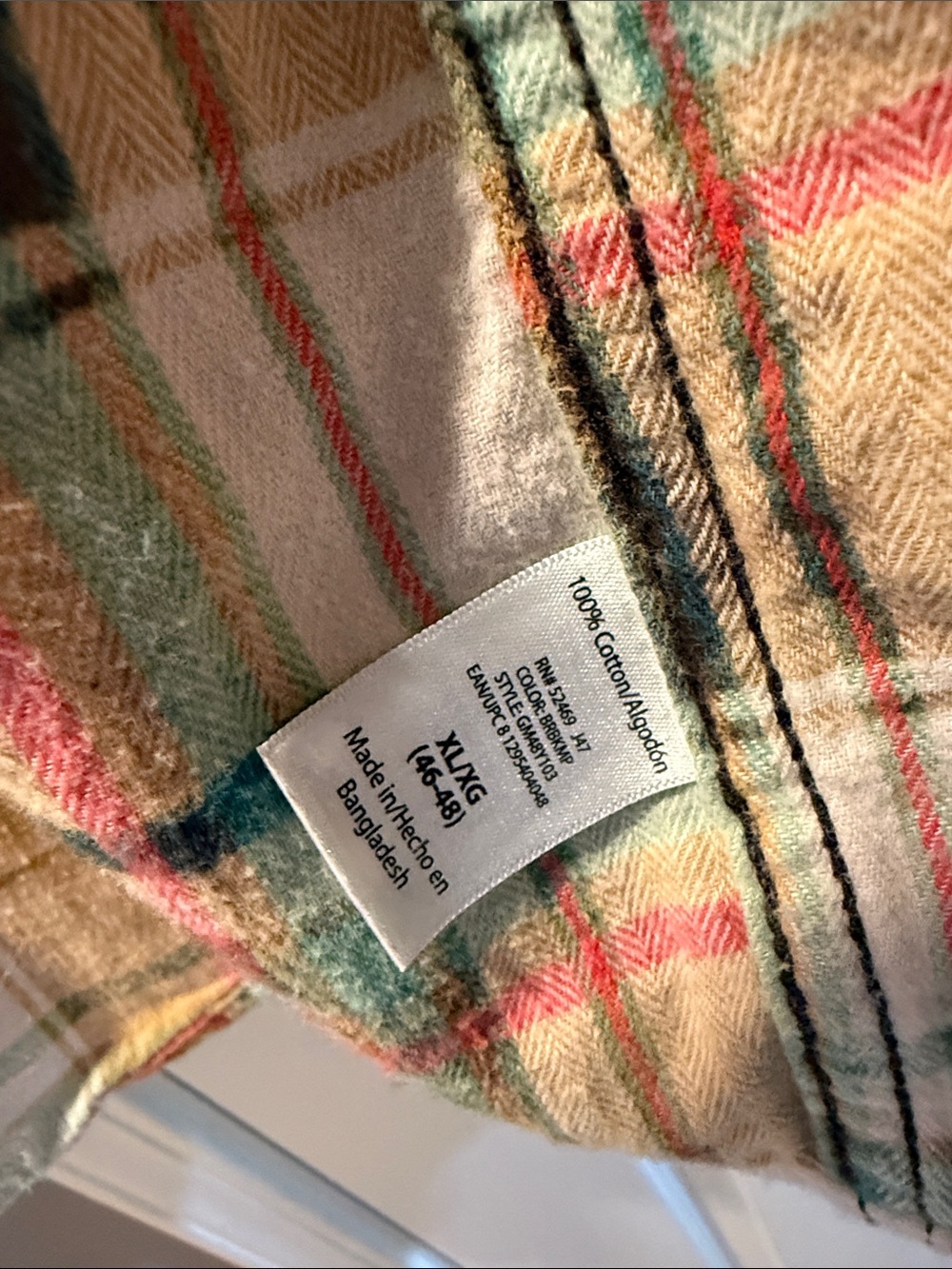 Plaid Flannel Button-Up Shirt in Multi Color - Picture 3 of 3
